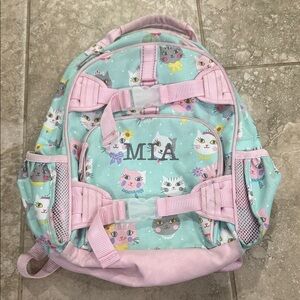 Pottery Barn Mackenzie Aqua Pink Princess Kitty small backpack